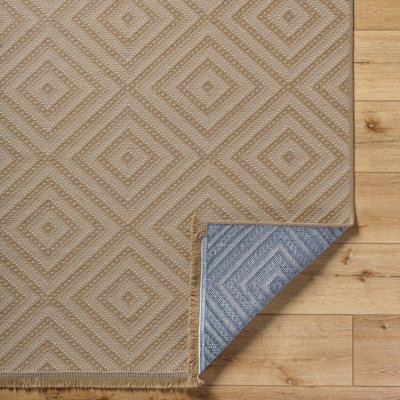 CHARDY Cottage Tan/Light Beige Machine Washable Jute Area Rug 118 x 170 cm