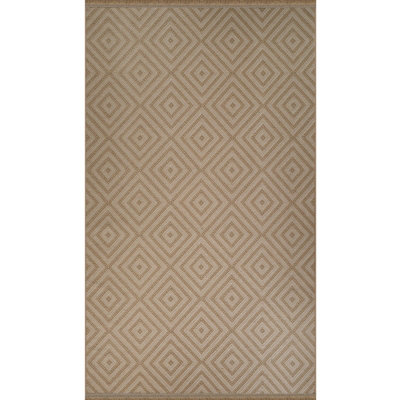 CHARDY Cottage Tan/Light Beige Machine Washable Jute Area Rug 79 x 152 cm