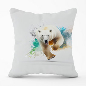 Charging Polar Bear Cushions 45cm x 45cm