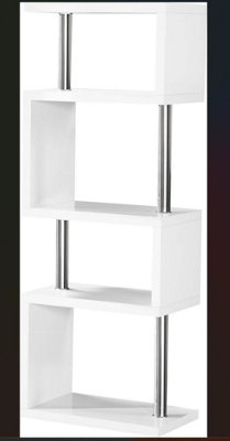 Charisma 5 Shelf Unit White Gloss/Chrome | DIY at B&Q