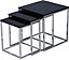 Charisma Nest of Tables - L40 x W40 x H42.5 cm - Black Gloss/Chrome