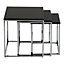 Charisma Nest of Tables - L40 x W40 x H42.5 cm - Black Gloss/Chrome