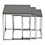 Charisma Nest of Tables - L40 x W40 x H42.5 cm - Grey Gloss/Chrome
