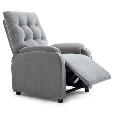 Charlbury Fabric Recliner Armchair Sofa Fireside Chair Reclining Cinema (Grey)