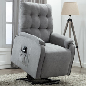 Charlbury Fabric Rise Recliner Armchair Electric Lift Chair (Grey)