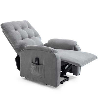 Charlbury Fabric Rise Recliner Armchair Electric Lift Chair (Grey)