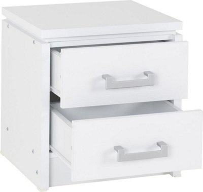 Charles 2 Drawer Bedside Chest in White