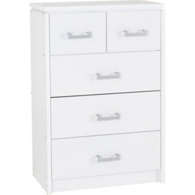Charles 3+2 Drawer Chest in White