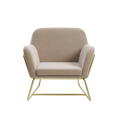 Charles Armchair Beige Gold Frame