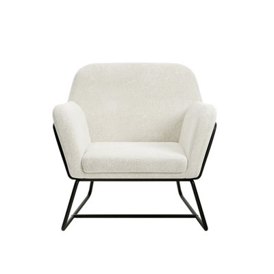 CHARLES ARMCHAIR IVORY BOUCLE / MATTE BLACK