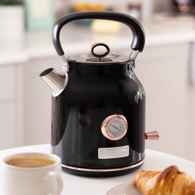 Charles Bentley 1.7L Kettle & 4 Slice Toaster Set Black & Rose Gold Fast Boil - 3