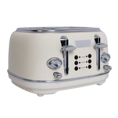 Charles Bentley 1.7L Kettle & 4 Slice Toaster Set Cream & Chrome Fast Boil - 6