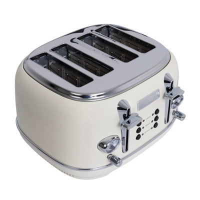 Charles Bentley 1.7L Kettle & 4 Slice Toaster Set Cream & Chrome Fast Boil - 7