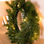 Charles Bentley 12" Faux Pre-Lit Decorative Green Christmas Front Door Wreath