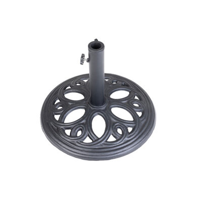 Charles Bentley 12kg Cast Iron Round Patio Umbrella Parasol Base Stand - Black - 3