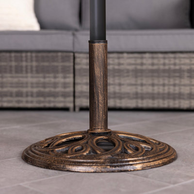 Charles Bentley 12kg Cast Iron Round Patio Umbrella Parasol Base Stand - Bronze