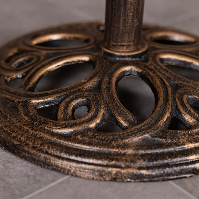 Charles Bentley 12kg Cast Iron Round Patio Umbrella Parasol Base Stand - Bronze