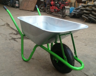 Charles Bentley 145kg Galvanised Wheelbarrow with Pneumatic Wheel - 4