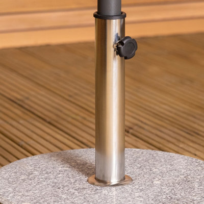 Charles Bentley 15Kg Round Granite Parasol Base Stone Umbrella Stand - 3