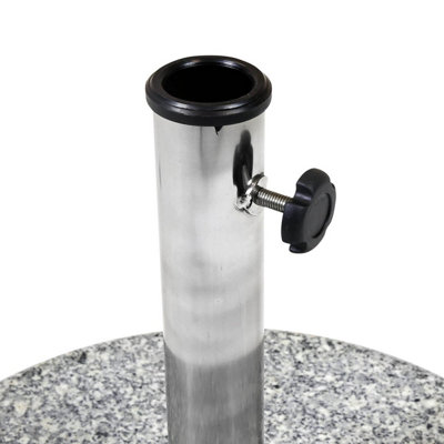 Charles Bentley 15Kg Round Granite Parasol Base Stone Umbrella Stand - 5