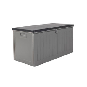 Charles Bentley 190L Outdoor Garden Plastic Storage Box, Grey