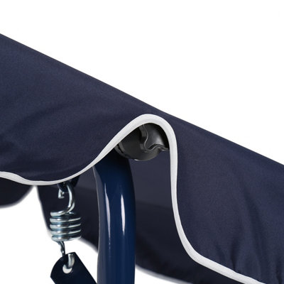 Charles Bentley 2-3 Seater Garden Patio Swing Seat Hammock Chair - Blue Striped - 6