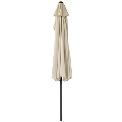 Charles Bentley 2.7m Beige Metal Garden Balcony Umbrella With Crank Function - 4