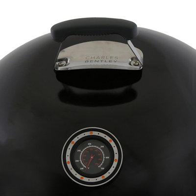 Charles Bentley 21" Premium Charcoal  Kettle BBQ Enamel Coated Steel - Black