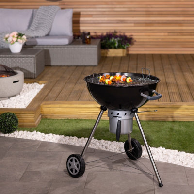 Charles Bentley 21" Premium Charcoal  Kettle BBQ Enamel Coated Steel - Black - 9