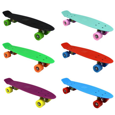 Relaxdays Skateboard Mini Cruiser carver planche plastique enfant 22