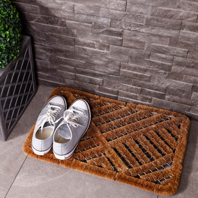 Charles Bentley 23" Natural Coir & Wire Boot Scraper Twist Door Mat 40x60cm - 3