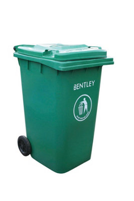 Charles Bentley 240 Litre Green Wheelie Bin - Weatherproof and durable