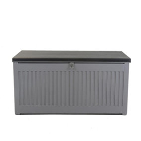 Charles Bentley 270L Outdoor Garden Plastic Storage Box, Grey/Black