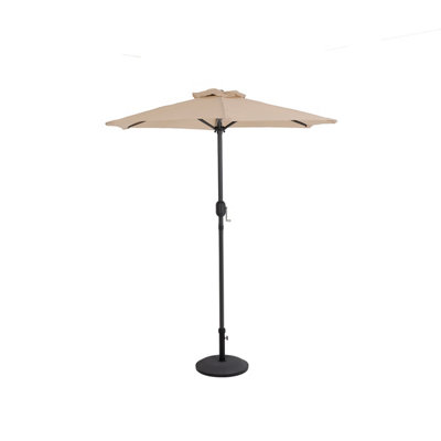 Charles Bentley 2m Garden Patio Market Umbrella Parasol Crank Function Beige - 3
