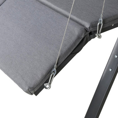 Charles Bentley 3 Seater Lounger Swing Chair for Garden or Patio - Grey - 5