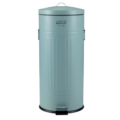 Charles Bentley 30L Retro Steel Waste Rubbish Kitchen Pedal Bin Heritage Green - 4