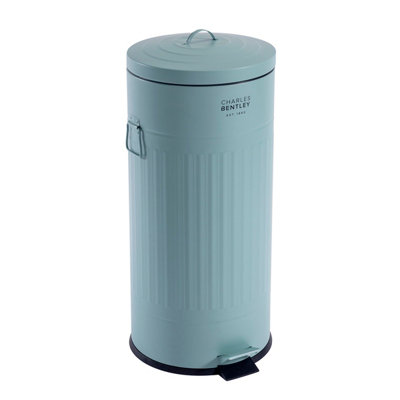 Charles Bentley 30L Retro Steel Waste Rubbish Kitchen Pedal Bin Heritage Green - 5