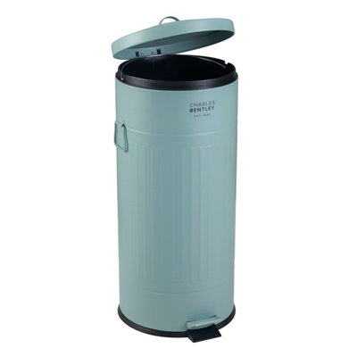 Charles Bentley 30L Retro Steel Waste Rubbish Kitchen Pedal Bin Heritage Green - 6