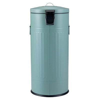 Charles Bentley 30L Retro Steel Waste Rubbish Kitchen Pedal Bin Heritage Green - 8