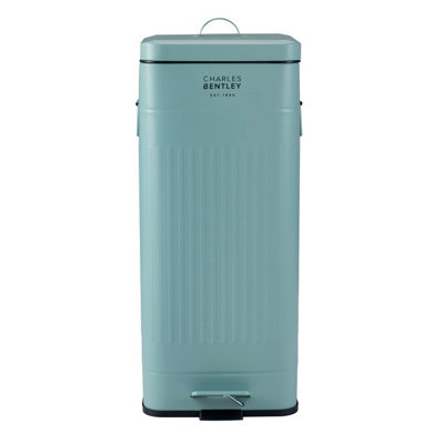 Charles Bentley 30L Steel Square Retro Kitchen Pedal Waste Bin Heritage Green - 4