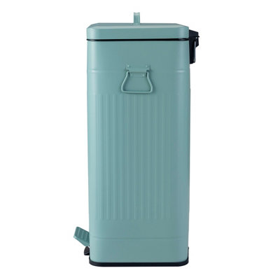 Charles Bentley 30L Steel Square Retro Kitchen Pedal Waste Bin Heritage Green - 7