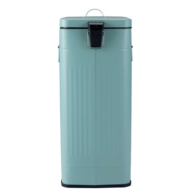 Charles Bentley 30L Steel Square Retro Kitchen Pedal Waste Bin Heritage Green - 8