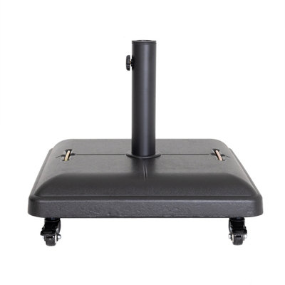 Charles Bentley 37.5Kg Square Concrete Parasol Base Umbrella Stand With Wheels - 5