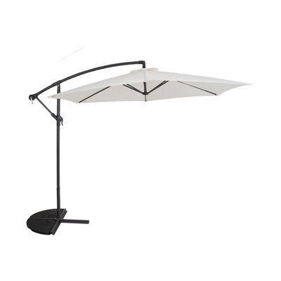 Charles Bentley 3m Hanging Banana Cantilever Garden Umbrella - Cream - 3