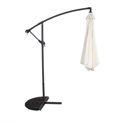 Charles Bentley 3m Hanging Banana Cantilever Garden Umbrella - Cream - 5