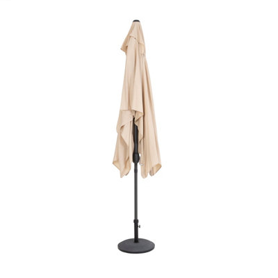 Charles Bentley 3m x 2m Rectangular Outdoor Garden Parasol Umbrella - Beige - 4