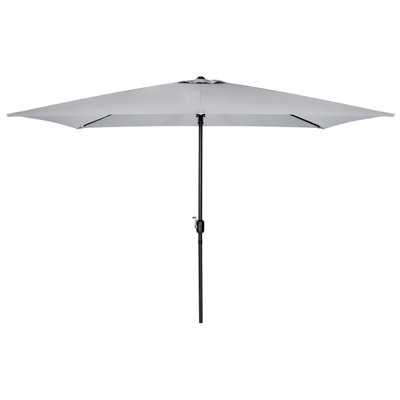 Charles Bentley 3m x 2m Rectangular Outdoor Garden Parasol Umbrella - Light Grey - 4