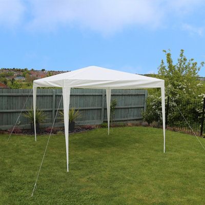Charles Bentley 3m x 3m Gazebo/Tent Awning Wedding/Party Tent Showerproof White - 3
