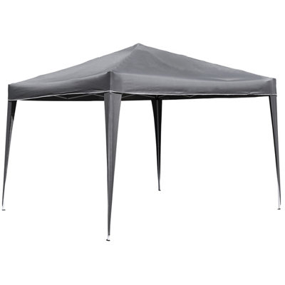 Charles Bentley 3m x 3m Pop Up Garden Patio Gazebo Garden Marquee - Grey