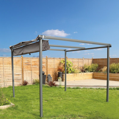 Charles Bentley 3M x 3M Premium Canopy Gazebo Awning Shade - Grey